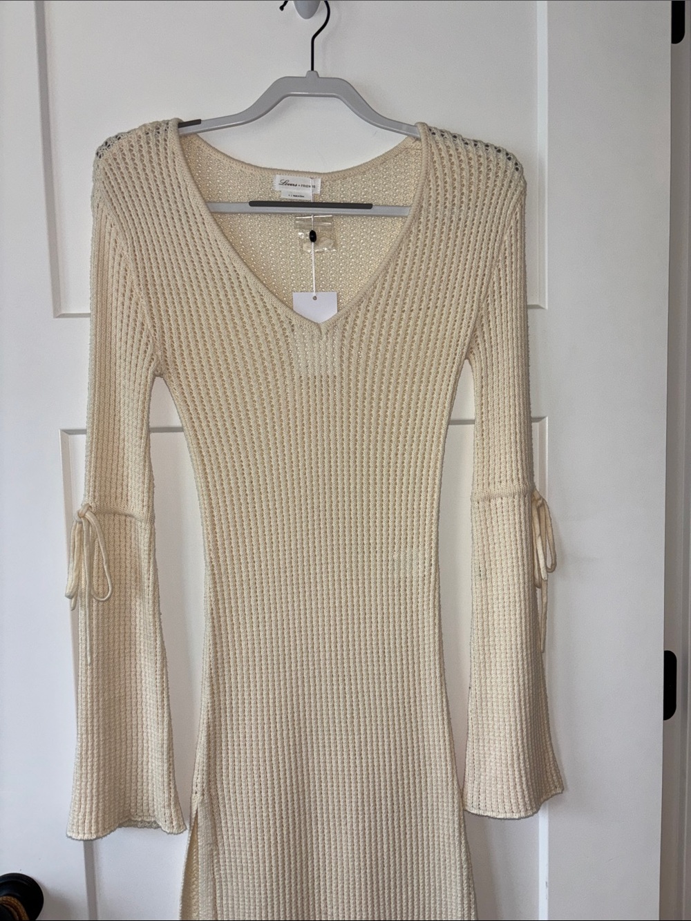 Lovers + Friends Cream Knit Midi Dress